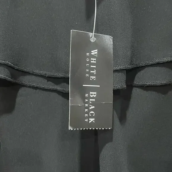 SPRING SALE! White House Black Market Black Tiered Ruffle Mini Dress 4 NEW - Picture 4 of 7